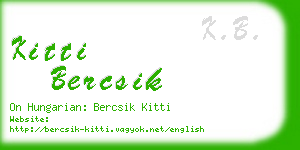 kitti bercsik business card